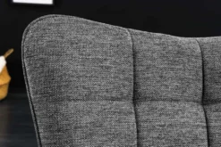 Moderner Sessel SCANDINAVIA grau Strukturstoff schwarze Metallbeine mit Armlehnen