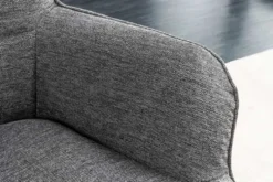 Moderner Sessel SCANDINAVIA grau Strukturstoff Massivholz-Beine mit Armlehnen