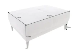 Moderner Sitzhocker DESIGNO 110cm beige Cord Metallfüße