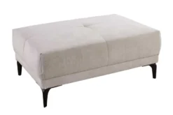 Moderner Sitzhocker DESIGNO 110cm beige Cord Metallfüße