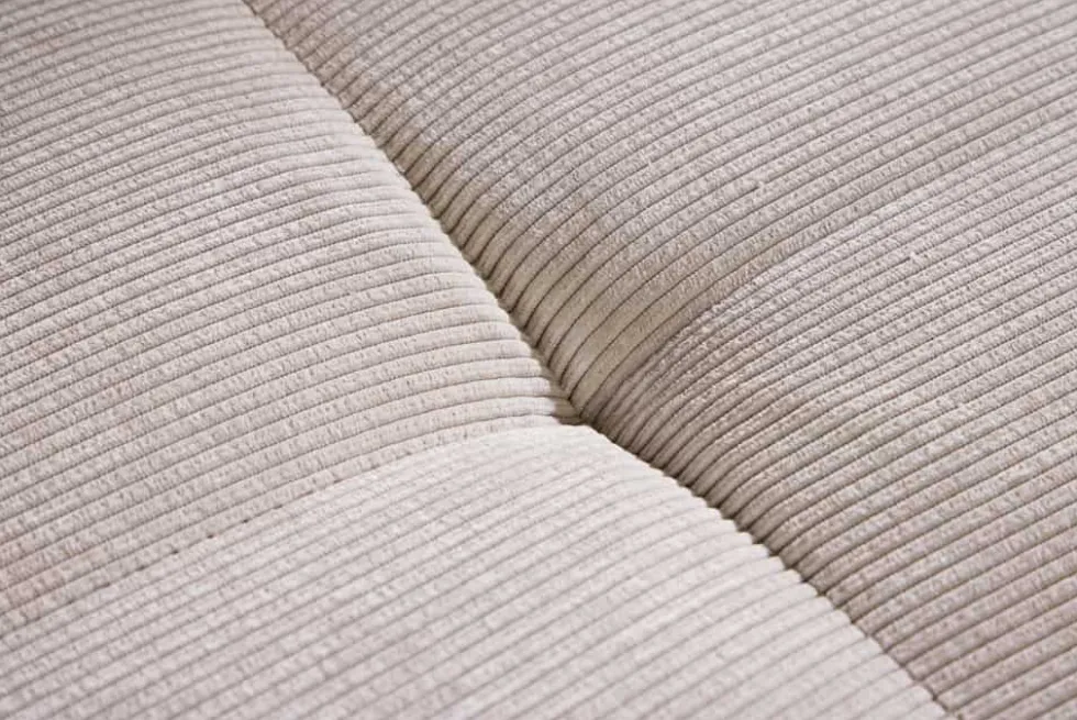 Moderner Sitzhocker DESIGNO 110cm beige Cord Metallfüße