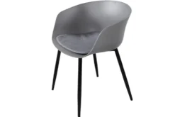 Moderner Stuhl DESIGNO grau Kunststoff Gartenstuhl mit Armlehnen Indoor Outdoor