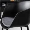Moderner Stuhl DESIGNO schwarz Kunststoff Gartenstuhl mit Armlehnen Indoor Outdoor