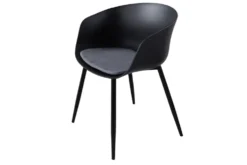 Moderner Stuhl DESIGNO schwarz Kunststoff Gartenstuhl mit Armlehnen Indoor Outdoor