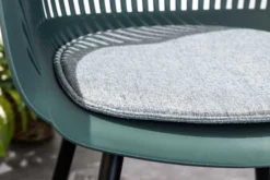 Moderner Stuhl SIGNUM salbei schwarz Kunststoff Gartenstuhl Indoor Outdoor mit Armlehnen