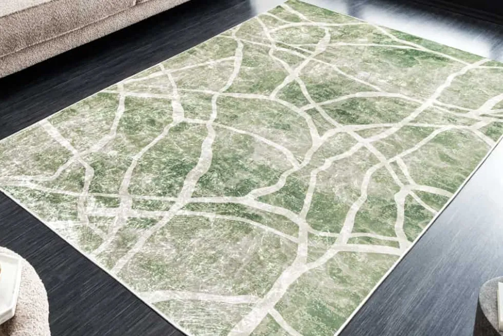 Moderner Teppich JUNGLE 230x160cm grün beige Flachgewebe Indoor-Teppich