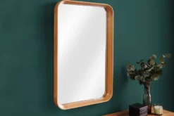 Moderner Wandspiegel AMSTERDAM 80cm natur Eiche Massivholz handmade