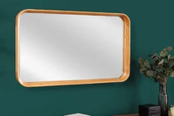 Moderner Wandspiegel AMSTERDAM 80cm natur Eiche Massivholz handmade