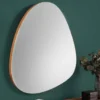 Moderner Wandspiegel NOEMI 70cm natur Eiche Massivholz handmade asymmetrisches Design
