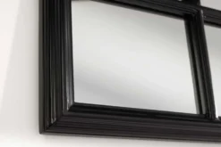 Moderner Wandspiegel PARIS 120cm schwarz Fensterspiegel Rundbogen-Design