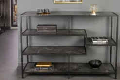 Modernes Bücherregal SLIM LINE 115cm graphit Metallgestell mit fünf Regalböden