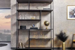 Modernes Bücherregal SLIM LINE 185x135cm graphit Metallgestell
