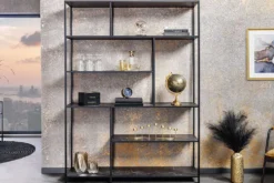 Modernes Bücherregal SLIM LINE 185x135cm graphit Metallgestell