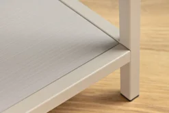Modernes Bücherregal SLIM LINE 115cm champagner beige Metallgestell fünf Regalböden