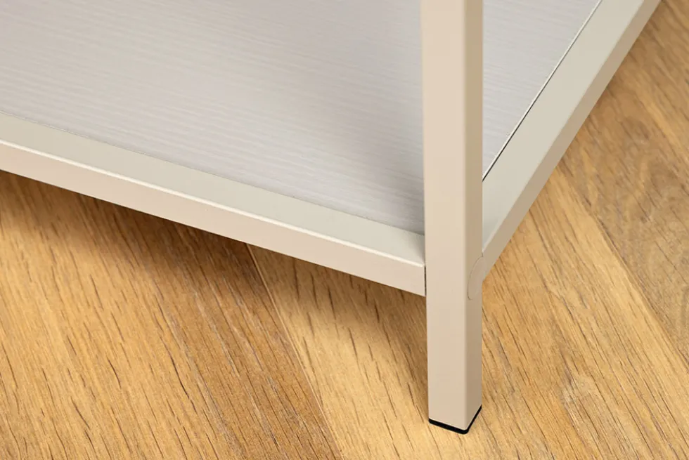 Modernes Bücherregal SLIM LINE 185cm champagner beige Metallgestell sechs Regalböden