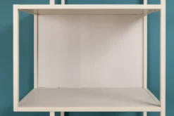 Modernes Bücherregal SLIM LINE 185cm champagner beige Metall mit Schubladen
