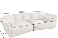 Modernes Big Sofa ROYAL 295cm champagner beige Bouclé Federkern XXL-Couch
