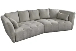 Modernes Big Sofa ROYAL 295cm grau Bouclé Federkern XXL-Couch inkl. Kissen