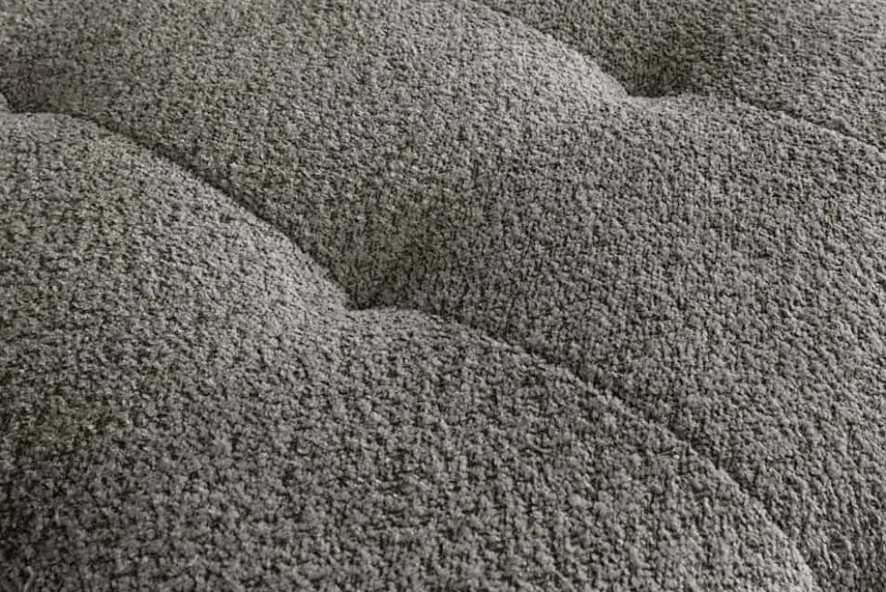 Modernes Big Sofa ROYAL 295cm grau Bouclé Federkern XXL-Couch inkl. Kissen