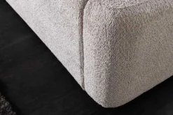 Modernes Boxbett ART DECO 160x200cm greige Bouclé mit Stauraum und Lattenrost