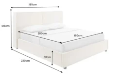 Modernes Boxbett ROCCO 160x200cm beige Cord mit Stauraum und Lattenrost