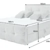 Modernes Boxspringbett TOULOUSE 160x200cm silbergrau inkl. Matratze Topper Stauraum