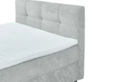 Modernes Boxspringbett TOULOUSE 160x200cm silbergrau inkl. Matratze Topper Stauraum