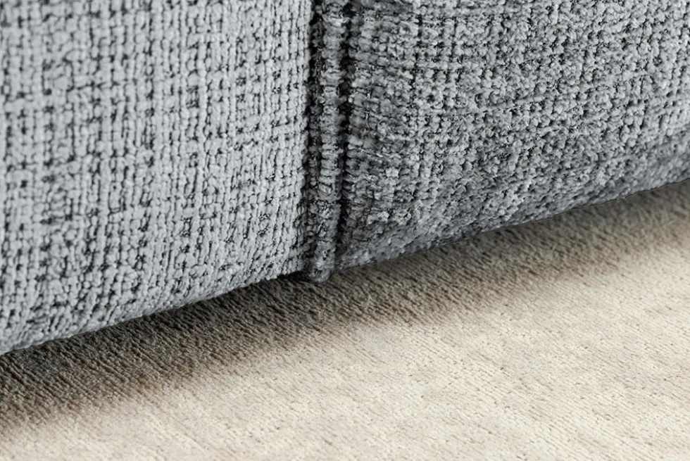 Modernes Ecksofa BOSSA NOVA 265cm grau Chenille 3-Sitzer Couch L-Form