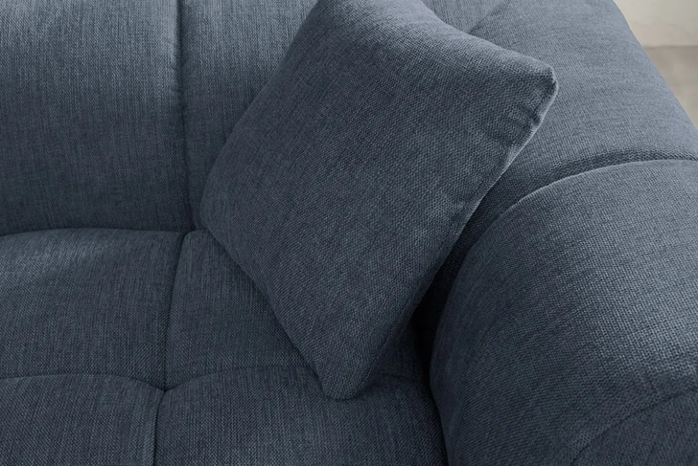 Modernes Ecksofa CITY 240cm blau Strukturstoff 3-Sitzer Couch inkl. Kissen