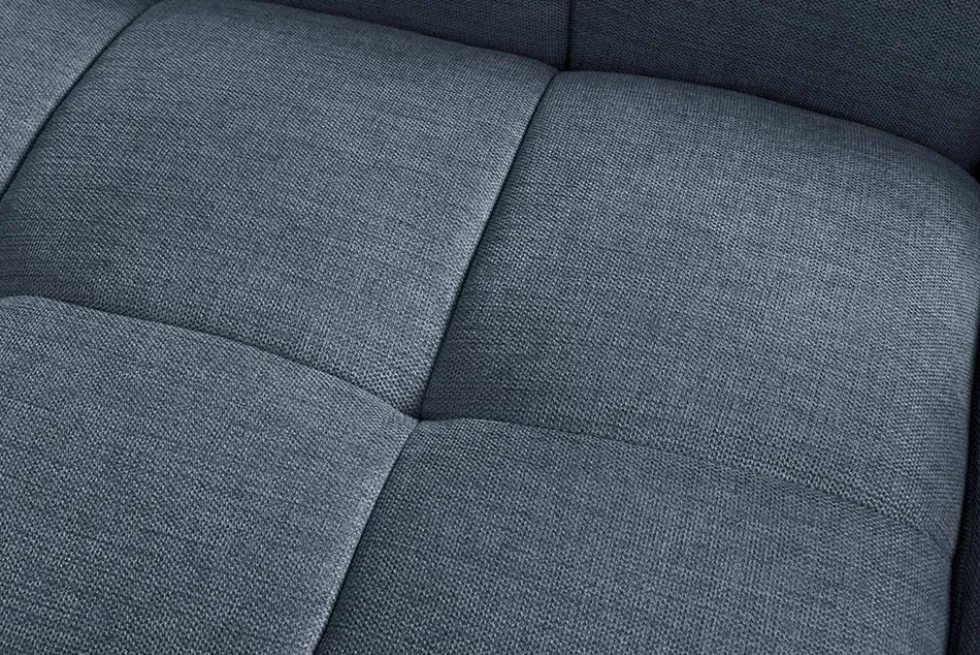 Modernes Ecksofa CITY 240cm blau Strukturstoff 3-Sitzer Couch inkl. Kissen