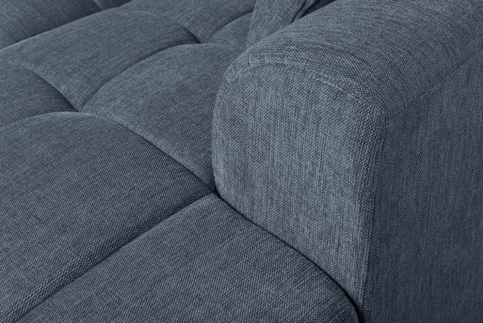 Modernes Ecksofa CITY 240cm blau Strukturstoff 3-Sitzer Couch inkl. Kissen