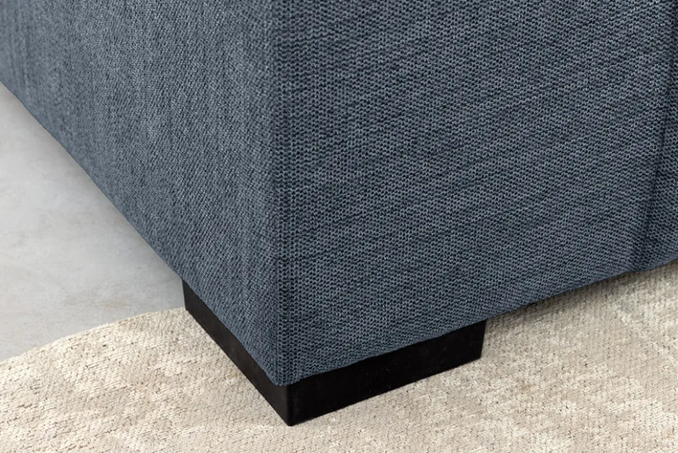 Modernes Ecksofa CITY 240cm blau Strukturstoff 3-Sitzer Couch inkl. Kissen