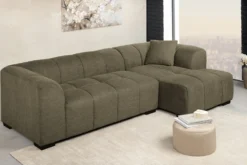Modernes Ecksofa CITY 240cm grün Strukturstoff 3-Sitzer Couch inkl. Kissen