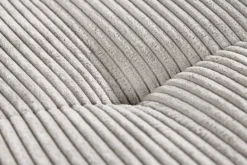 Modernes Ecksofa KENT 220cm beige Cord inkl. Hocker Federkern L-Form Wohnlandschaft