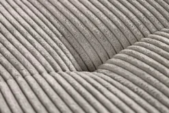 Modernes Ecksofa KENT 220cm greige Cord inkl. Hocker Federkern L-Form Wohnlandschaft