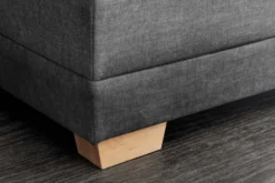Modernes Ecksofa NORWAY 250cm grau Vogue Velours Samt Schlafsofa mit Stauraum