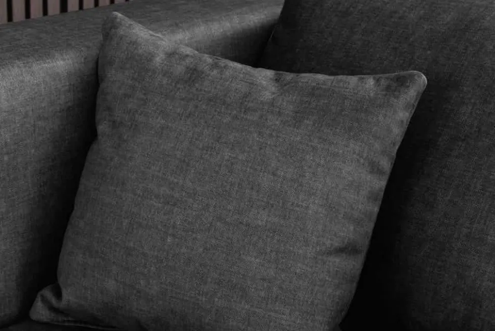 Modernes Ecksofa NORWAY 250cm grau Vogue Velours Samt Schlafsofa mit Stauraum