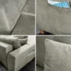 Modernes Ecksofa NORWAY 250cm taupe Vogue Velours Samt Schlafsofa mit Stauraum