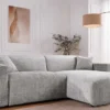 Modernes Ecksofa SIGNATUR 260cm grau Chenille Cremona beidseitig stellbar inkl. Kissen
