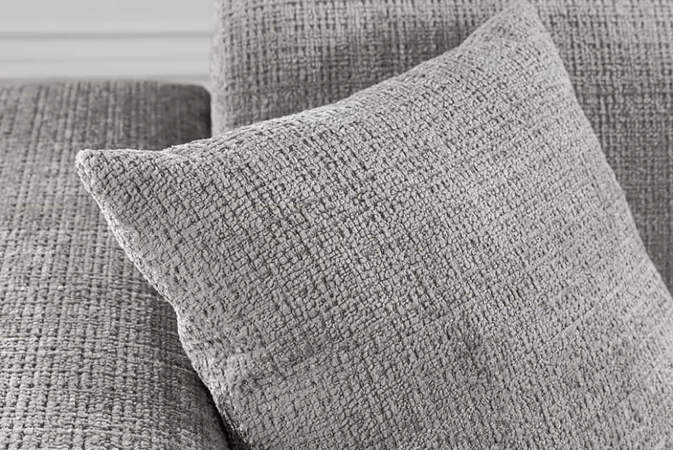 Modernes Ecksofa SIGNATUR 260cm grau Chenille Cremona beidseitig stellbar inkl. Kissen
