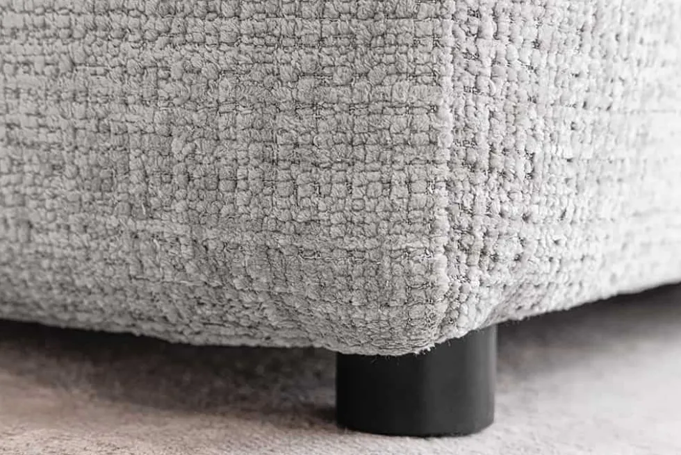 Modernes Ecksofa SIGNATUR 260cm grau Chenille Cremona beidseitig stellbar inkl. Kissen