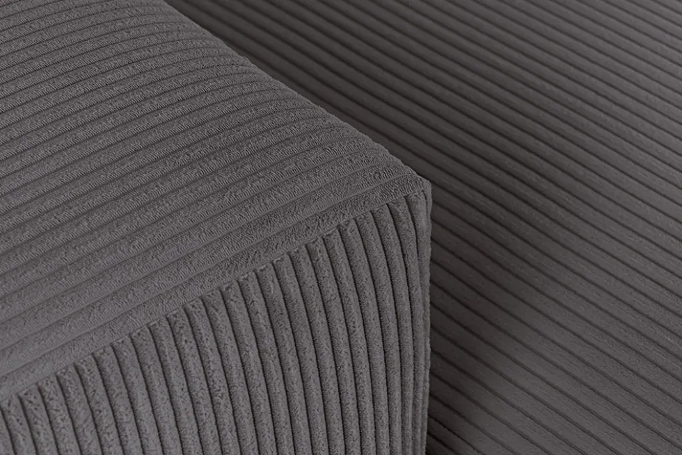 Modernes Ecksofa SIGNATUR 260cm anthrazit Cord beidseitig stellbar inkl. Kissen