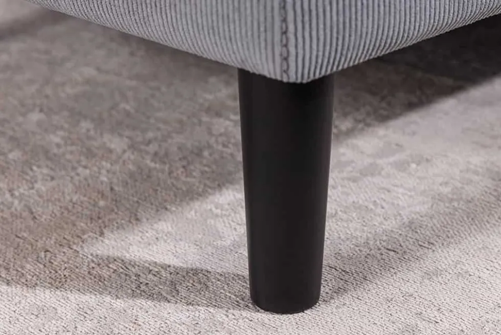 Modernes Ecksofa STOCKHOLM 220cm grau Cordstoff Federkern 3-Sitzer-Sofa