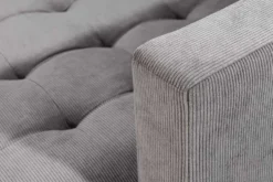 Modernes Ecksofa STOCKHOLM 220cm grau Cordstoff Federkern 3-Sitzer-Sofa