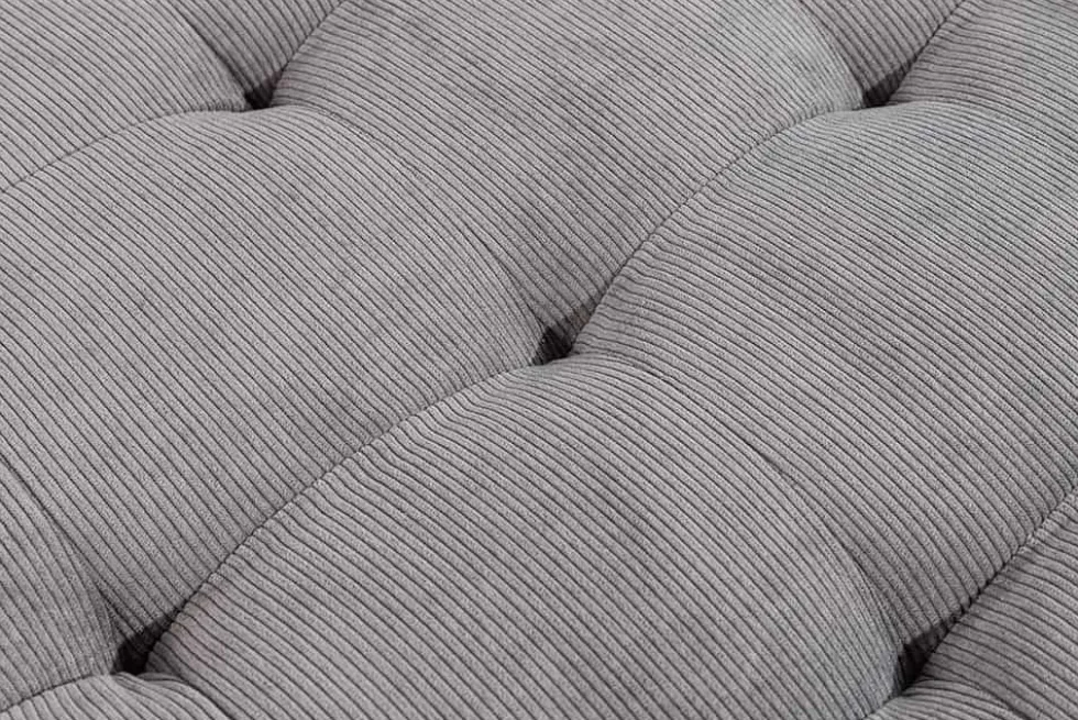 Modernes Ecksofa STOCKHOLM 220cm grau Cordstoff Federkern 3-Sitzer-Sofa