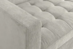 Modernes Ecksofa STOCKHOLM 220cm hellgrau Cordstoff Federkern 3-Sitzer-Sofa