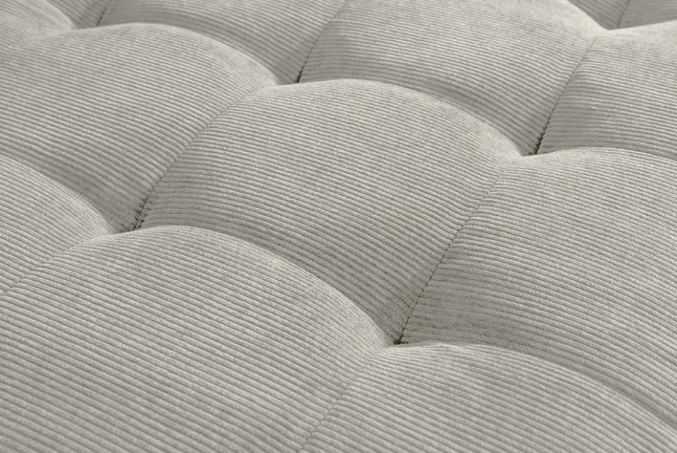 Modernes Ecksofa STOCKHOLM 220cm hellgrau Cordstoff Federkern 3-Sitzer-Sofa