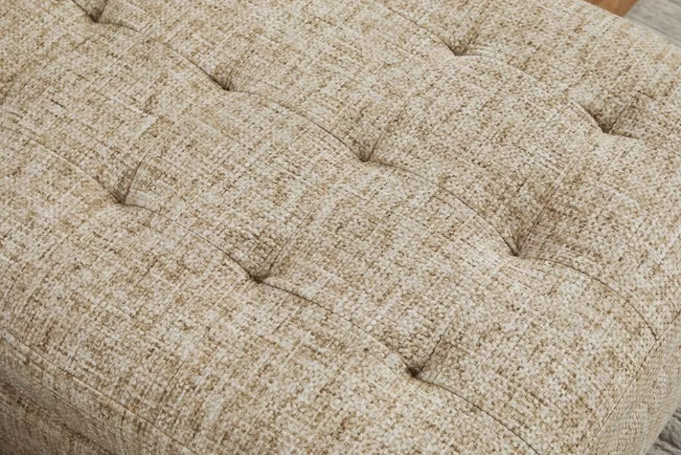 Modernes Ecksofa STOCKHOLM 220cm beige cozy Veloursstrickstoff Federkern 3-Sitzer-Sofa