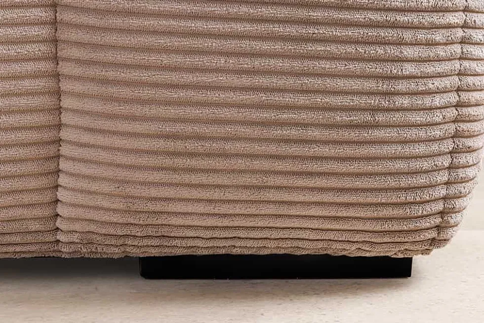 Modernes Ecksofa ZERO GRAVITY 240cm greige Cord 3-Sitzer Couch L-Form