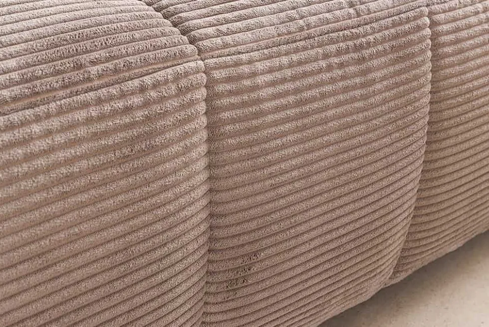 Modernes Ecksofa ZERO GRAVITY 240cm greige Cord 3-Sitzer Couch L-Form